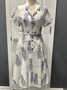 Collectif Caterina Pineapple Swing Dress Size US 10 UK 14 Large